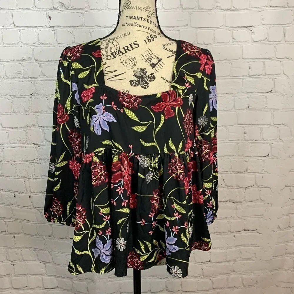 Dolan / Cherie Babydoll Floral Blouse / XS